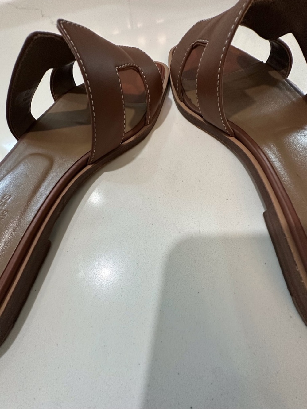 Brown HERMES Oran Sandals - Picture 4 of 5